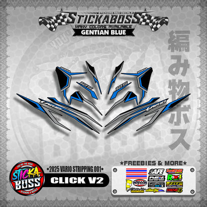 CLICK V2 STICKER DECALS ( 2025 VARIO STRIPPING 001 )【WITH FREEBIES】