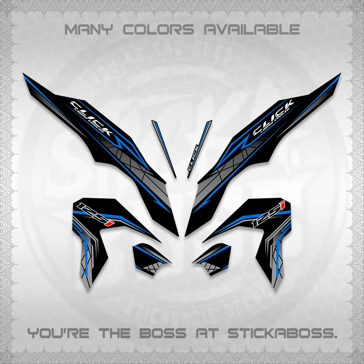 CLICK 125 V3 DECALS (2023 SIMPLE STRIPE DESIGN) STICKER DECALS By STICKABOSS