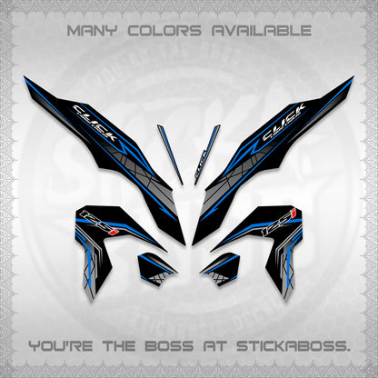 CLICK 125 V3 DECALS (2023 SIMPLE STRIPE DESIGN) STICKER DECALS By STICKABOSS