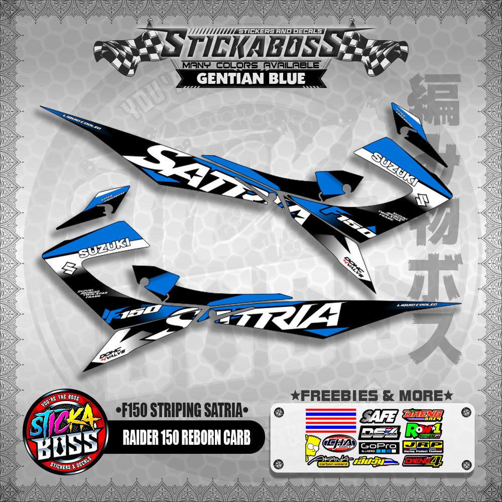 RAIDER 150 REBORN CARB STICKER DECALS ( F150 STRIPING SATRIA )【WITH FREEBIES】