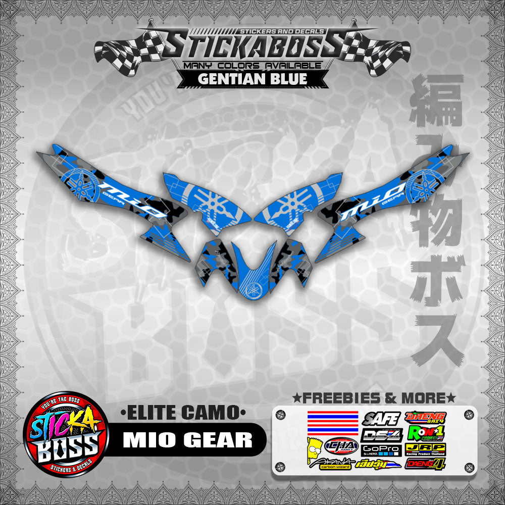 MIO GEAR STICKER DECALS ( ELITE CAMO )【WITH FREEBIES】