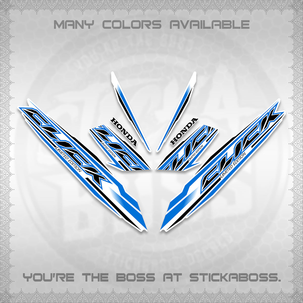 CLICK 125 V3 INDO FOR WHITE DECALS (2024 SV 13-A2 STYLE) STICKER KITS By STICKABOSS