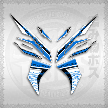 STICKER DECALS for AEROX V3 ALPHA TURBO INDO FOR WHITE (AV3NESTEDMA) By STICKABOSS (SOFIE LAMINATED WATERPROOF)