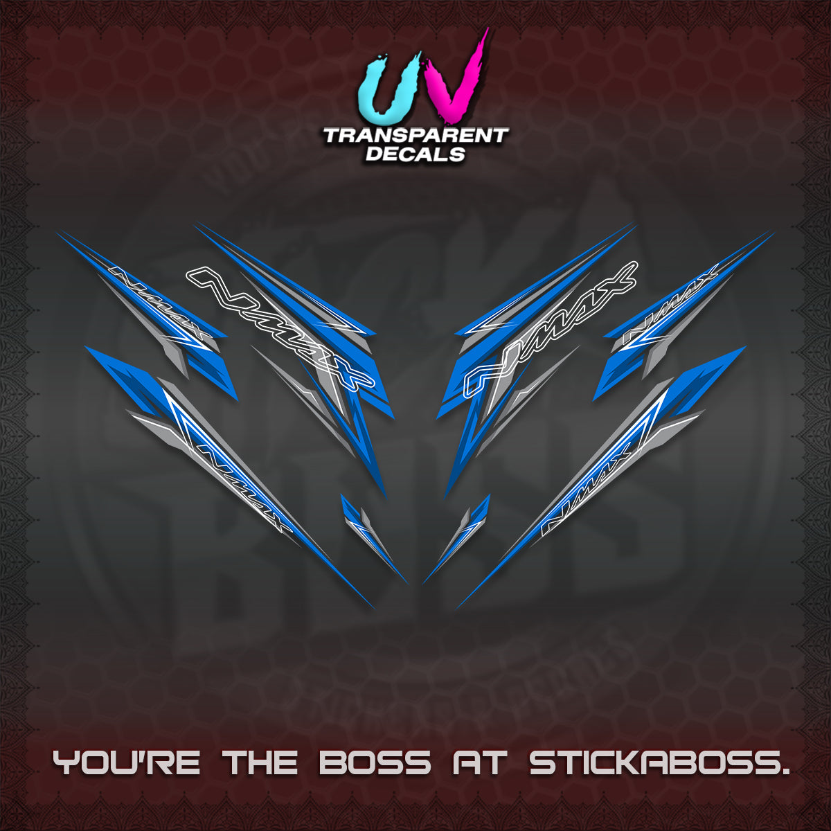 NMAX V2 UV TRANSPARENT DECALS (2024 NM 00-A1 STYLE) STICKER DECALS By STICKABOSS