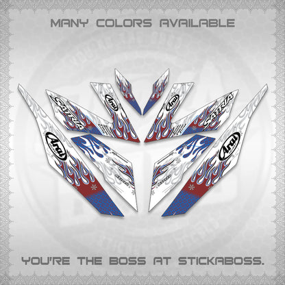 RAIDER 150 Fi FOR WHITE SATRIA DECALS(ARAI API NEW TERBARU VIRAL ELEGAN)STICKER DECALS By STICKABOSS