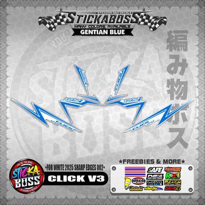 CLICK V3 INDO STICKER DECALS ( FOR WHITE 2025 SHARP EDGES 002 )【WITH FREEBIES】