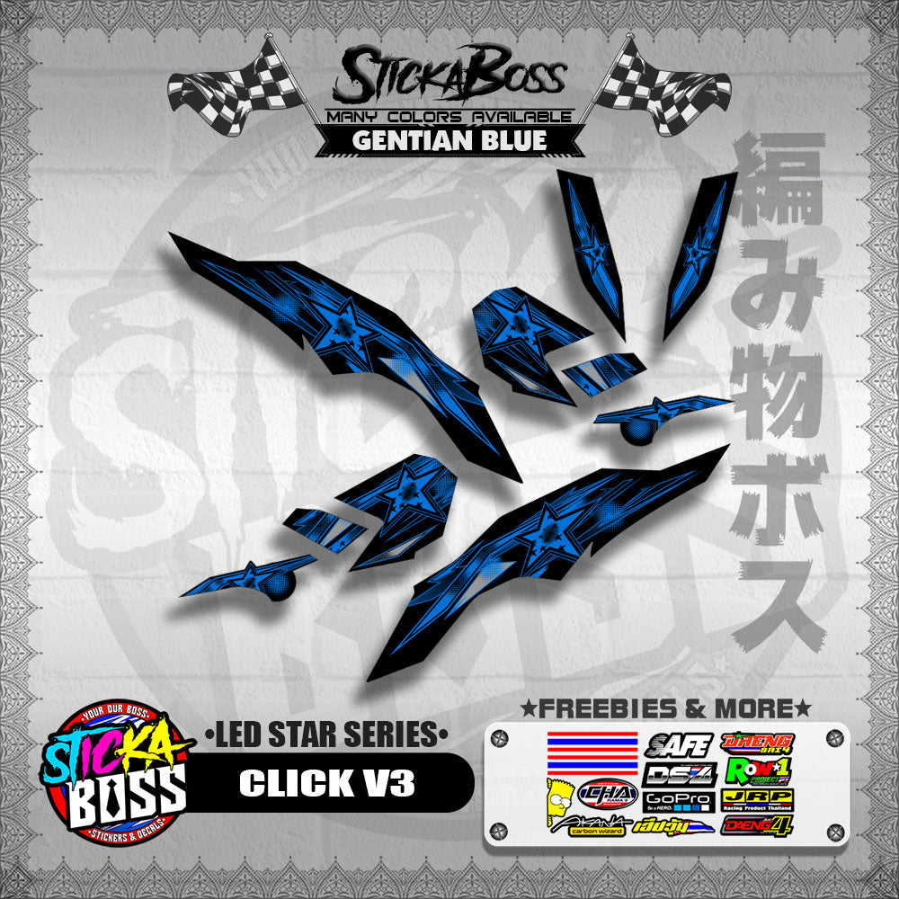 CLICK V3 DECALS ( LED STAR SERIES )【WITH FREEBIES】