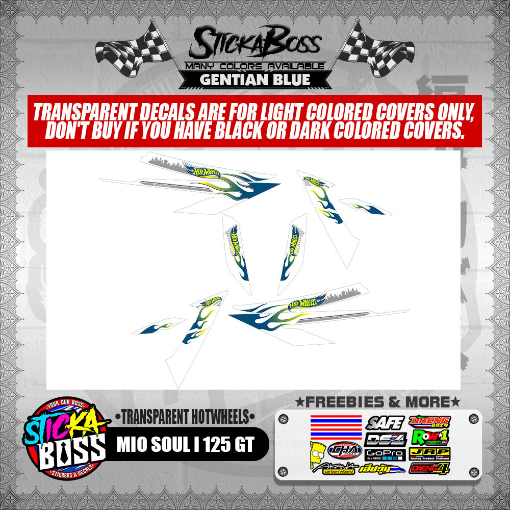 MIO SOUL I 125 GT DECALS ( TRANSPARENT HOTWHEELS )【WITH FREEBIES】