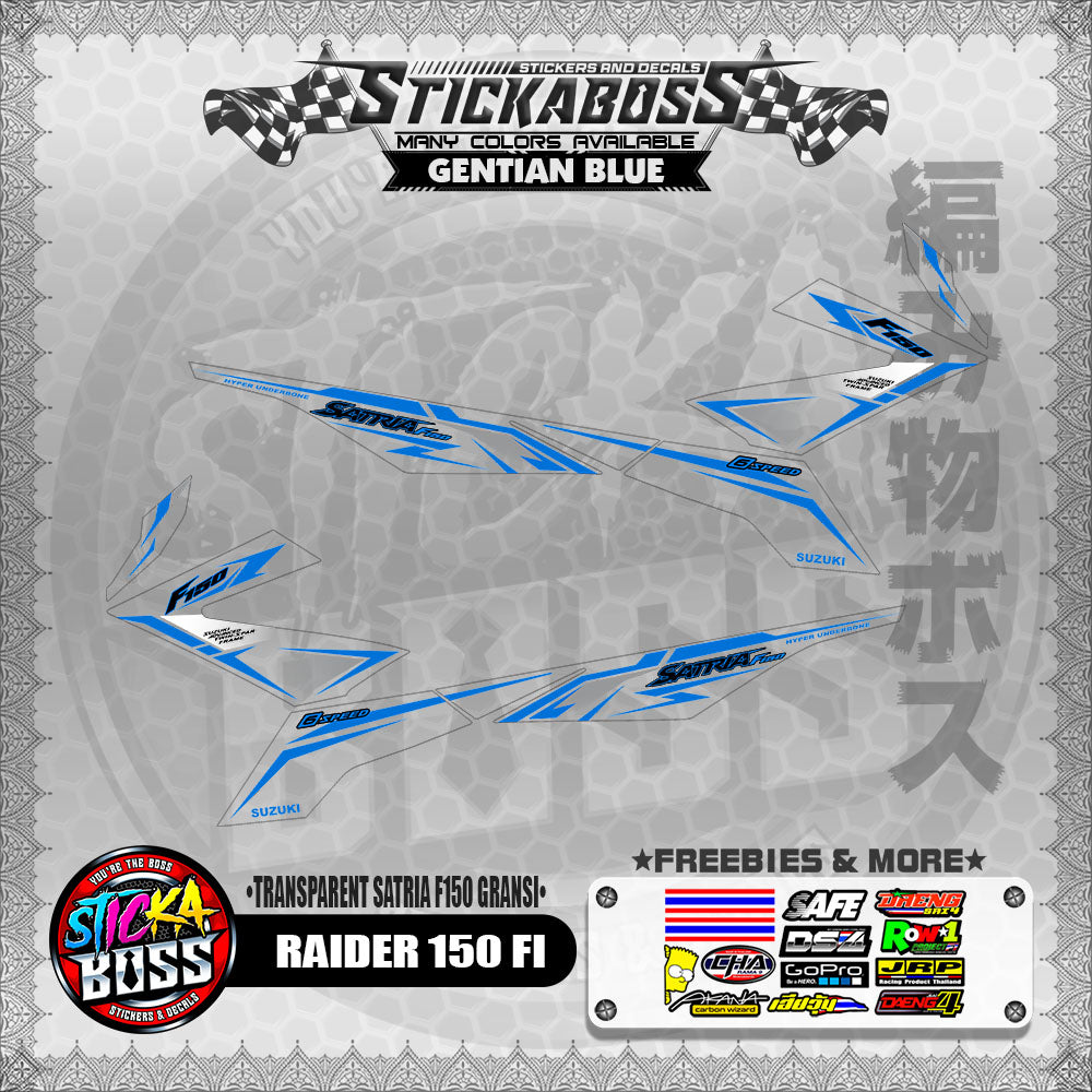 [ PREMIUM UV PRINT ] TRANSPARENT RAIDER 150 FI STICKER DECALS ( SATRIA F150 GARANSI )【WITH FREEBIES】