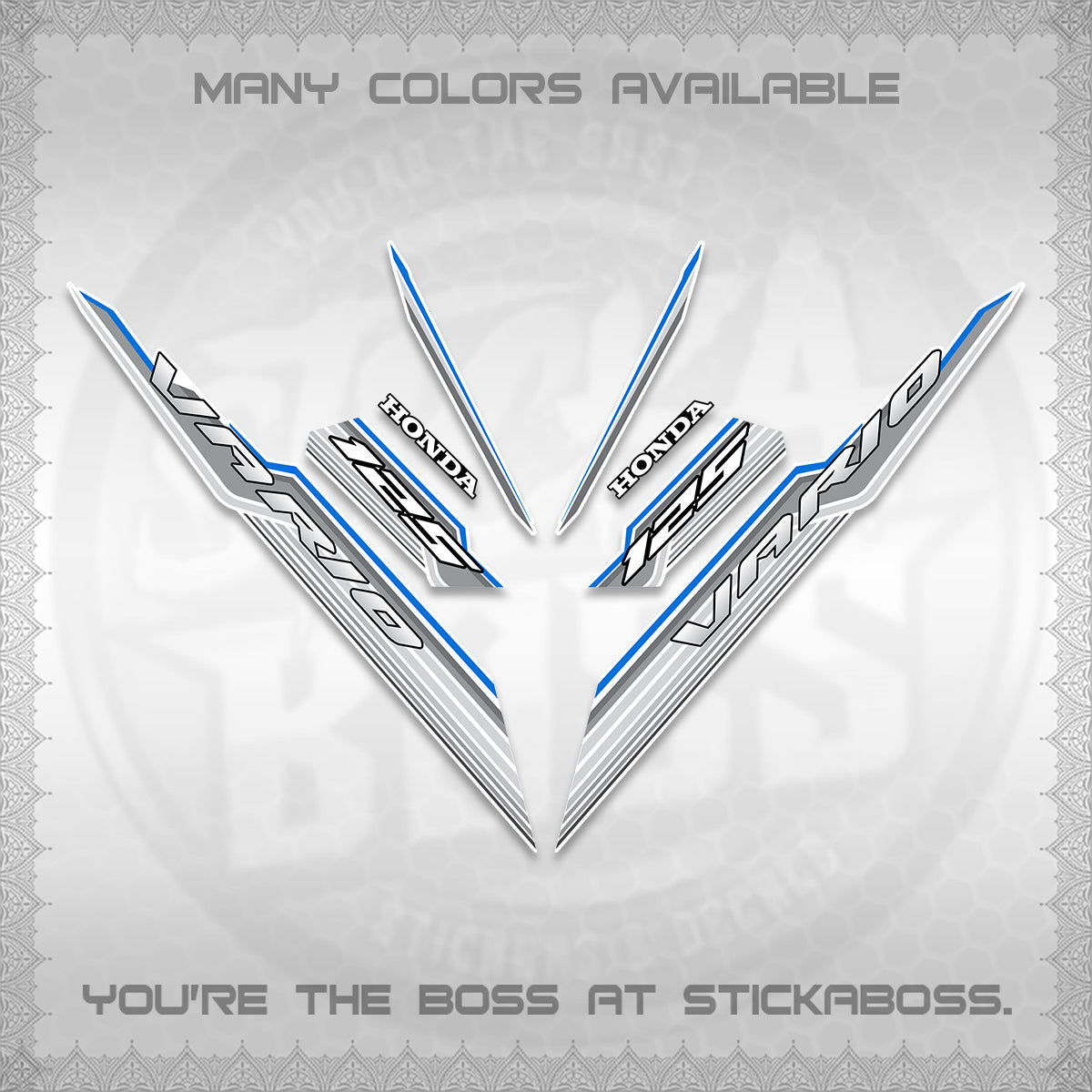 CLICK 125 V3 INDO FOR WHITE DECALS (2024 SV 07-A2 STYLE) STICKER KITS By STICKABOSS