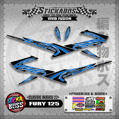 FURY 125 STICKER DECALS ( CLASSIC INJEKSI 22 )【WITH FREEBIES】