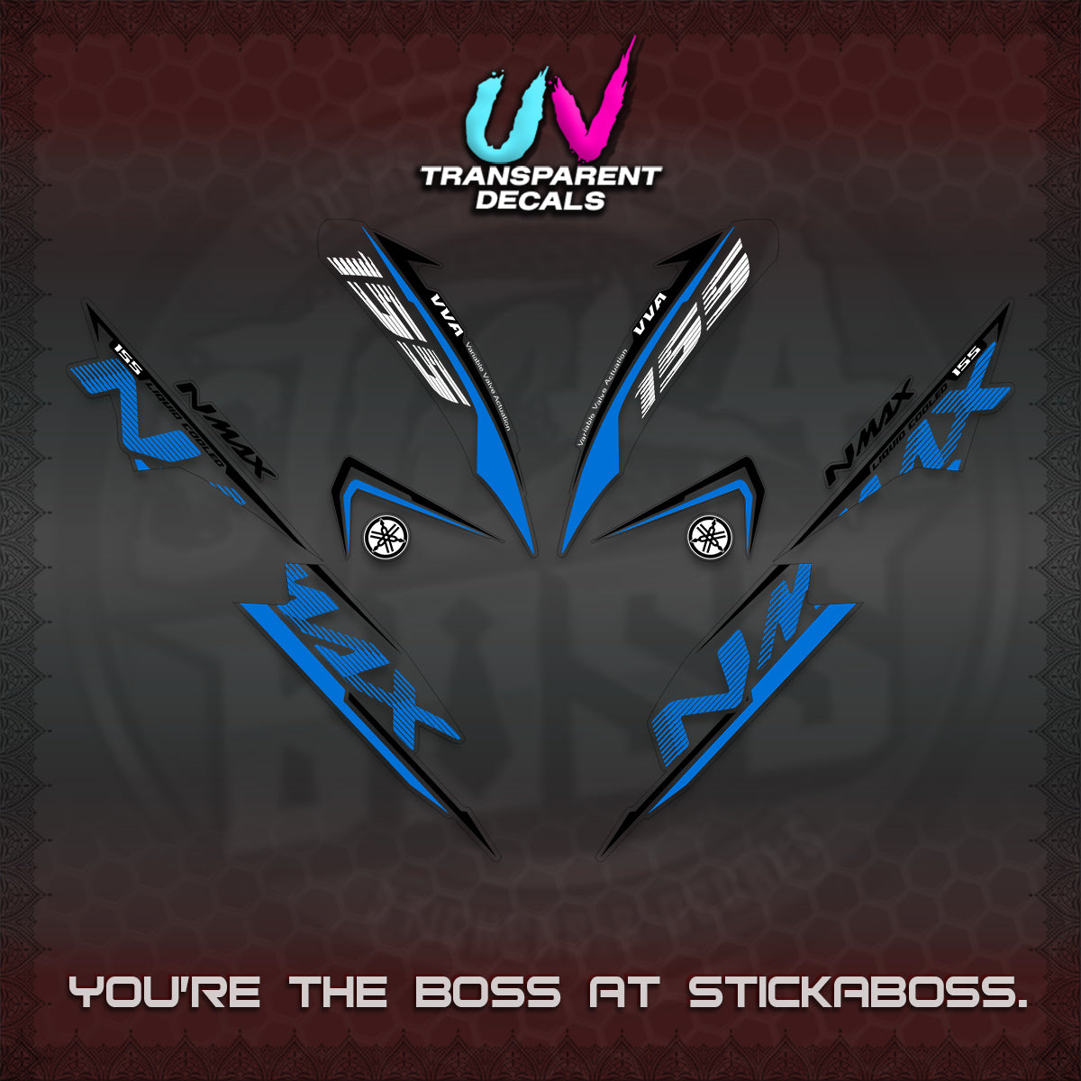 NMAX V1 THAI UV TRANSPARENT DECALS (2020 DESIGN) STICKER DECALS By STICKABOSS