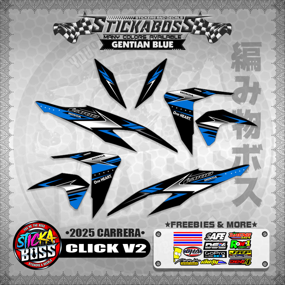 CLICK V2 STICKER DECALS ( 2025 CARRERA )【WITH FREEBIES】
