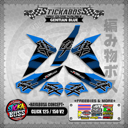 CLICK 125 / 150 V2 STICKER DECALS ( HAYABUSA CONCEPT )【WITH FREEBIES】