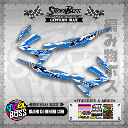 RAIDER 150 REBORN CARB DECALS ( FOR WHITE R150 STOCK CUSTOM )【WITH FREEBIES】