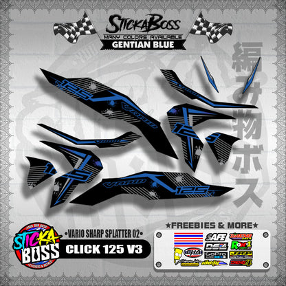 CLICK 125 V3 DECALS ( VARIO SHARP SPLATTER 02 )【WITH FREEBIES】