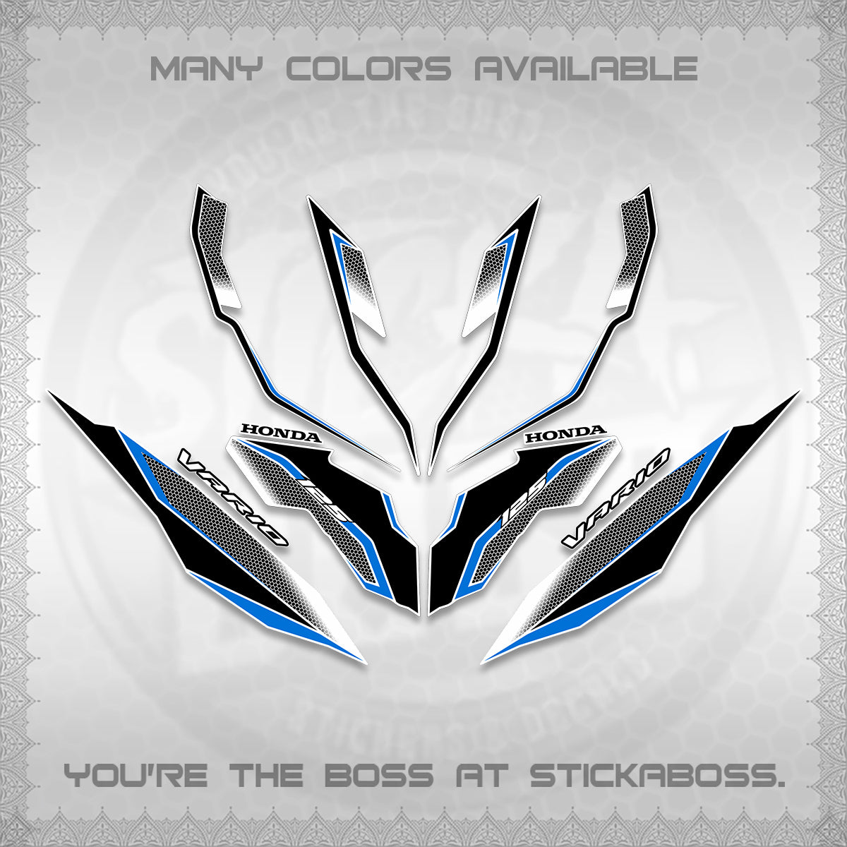 CLICK 125 V3 VARIO DECALS (2026 INDO HONEYCOMB DESIGN) STICKER DECALS By STICKABOSS (Copy)