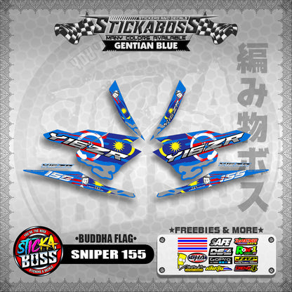 SNIPER 155 MALAYSIAN STICKER DECALS ( BUDDHA FLAG )【WITH FREEBIES】