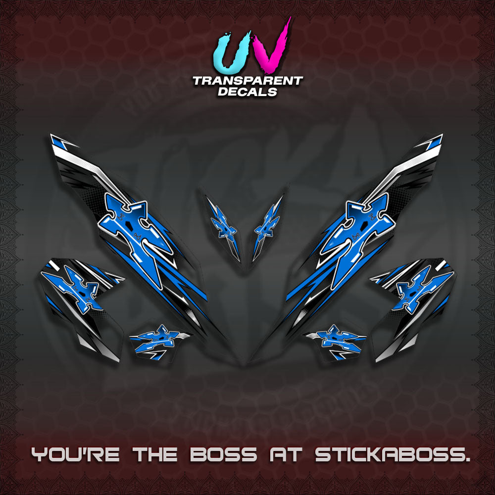 【PREMIUM UV PRINT】TRANSPARENT CLICK V3 DECALS (2026 STAR LED DESIGN) STICKER DECALS By STICKABOSS