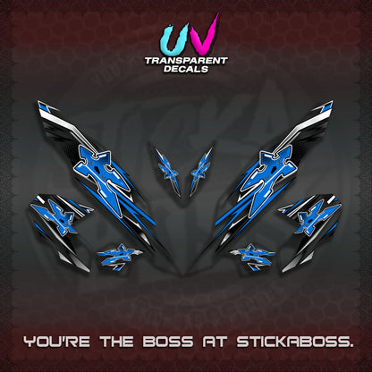 【PREMIUM UV PRINT】TRANSPARENT CLICK V3 DECALS (2026 STAR LED DESIGN) STICKER DECALS By STICKABOSS