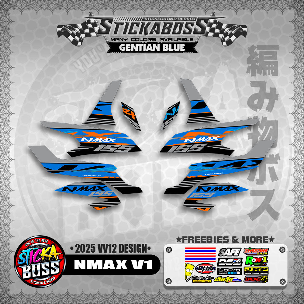 NMAX V1 MALAYSIAN STICKER DECALS ( 2025 VV12 DESIGN )【WITH FREEBIES】