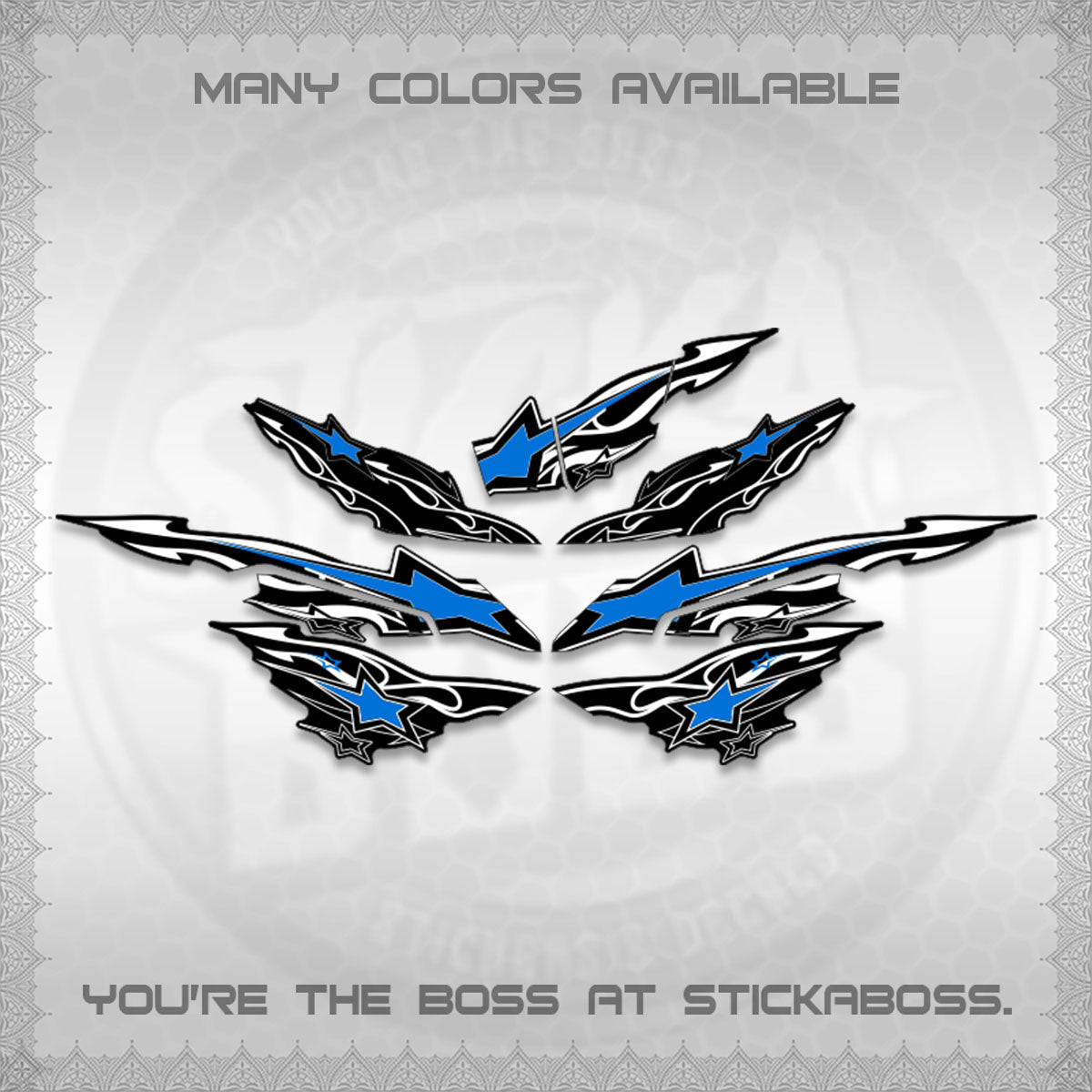 AEROX  V3 INDO DECALS (0005 RISING STAR)STICKER DECALS By STICKABOSS