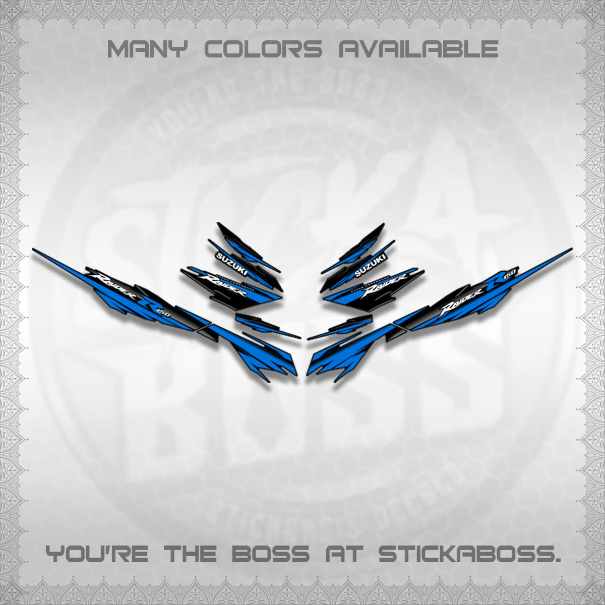 RAIDER 150 FI SATRIA DECALS (MINIMALIST 0016 DESIGN)STICKER DECALS By STICKABOSS