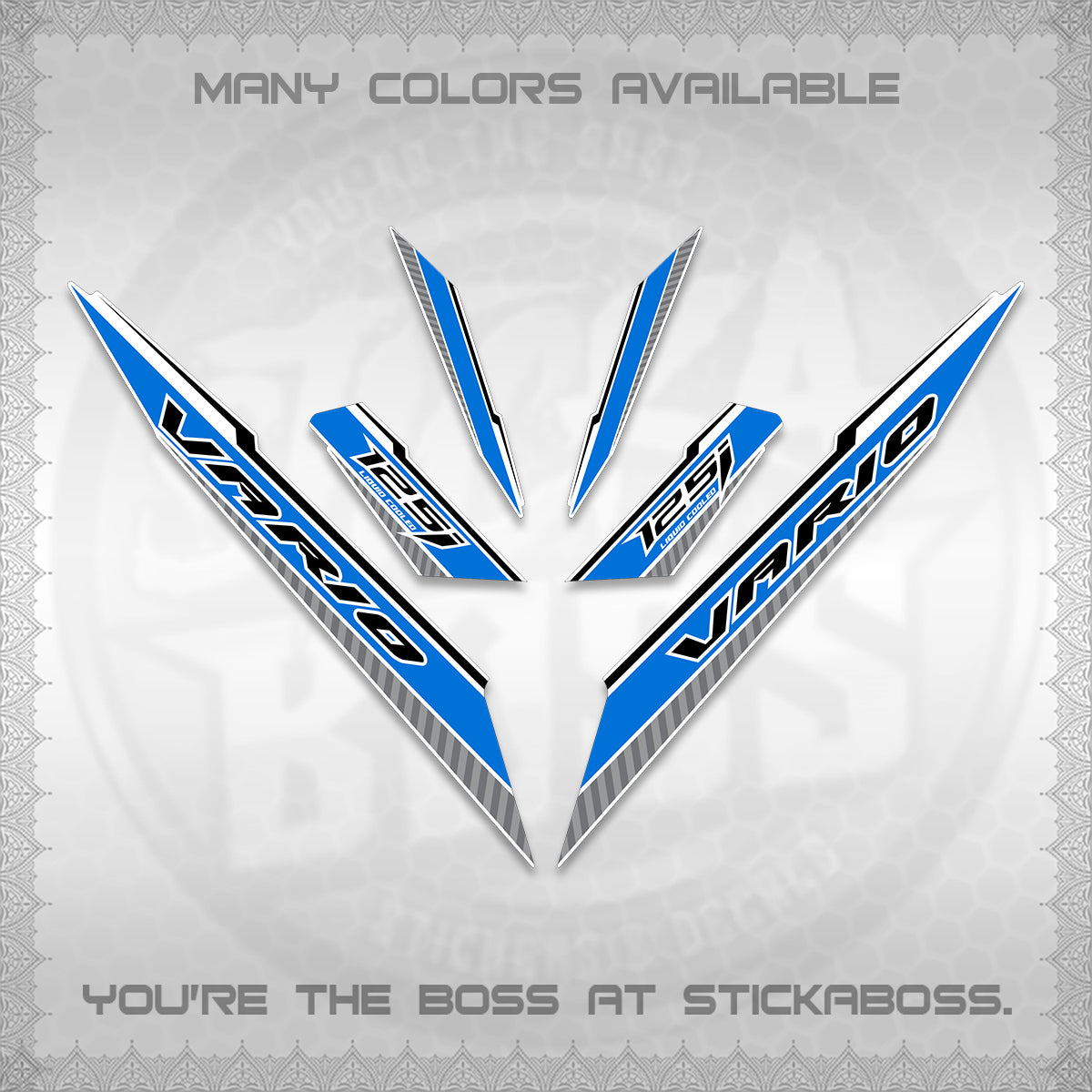 CLICK 125 V3 VARIO FOR WHITE DECALS (2024 SV 12-A1 STYLE) STICKER DECALS By STICKABOSS