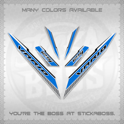 CLICK 125 V3 VARIO FOR WHITE DECALS (2024 SV 12-A1 STYLE) STICKER DECALS By STICKABOSS