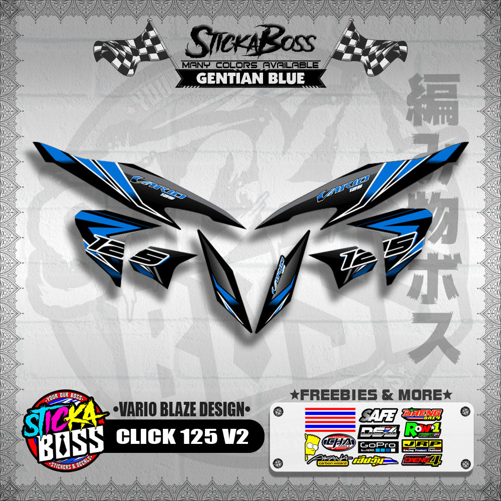 CLICK 125 V2 DECALS ( VARIO BLAZE DESIGN )【WITH FREEBIES】