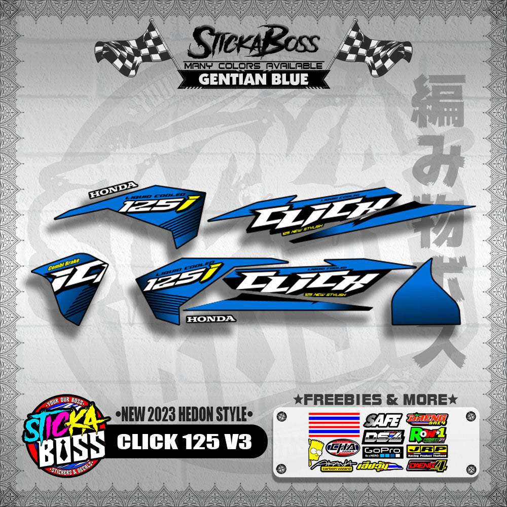 CLICK 125 V3 DECALS ( NEW 2023 HEDON STYLE )【WITH FREEBIES】