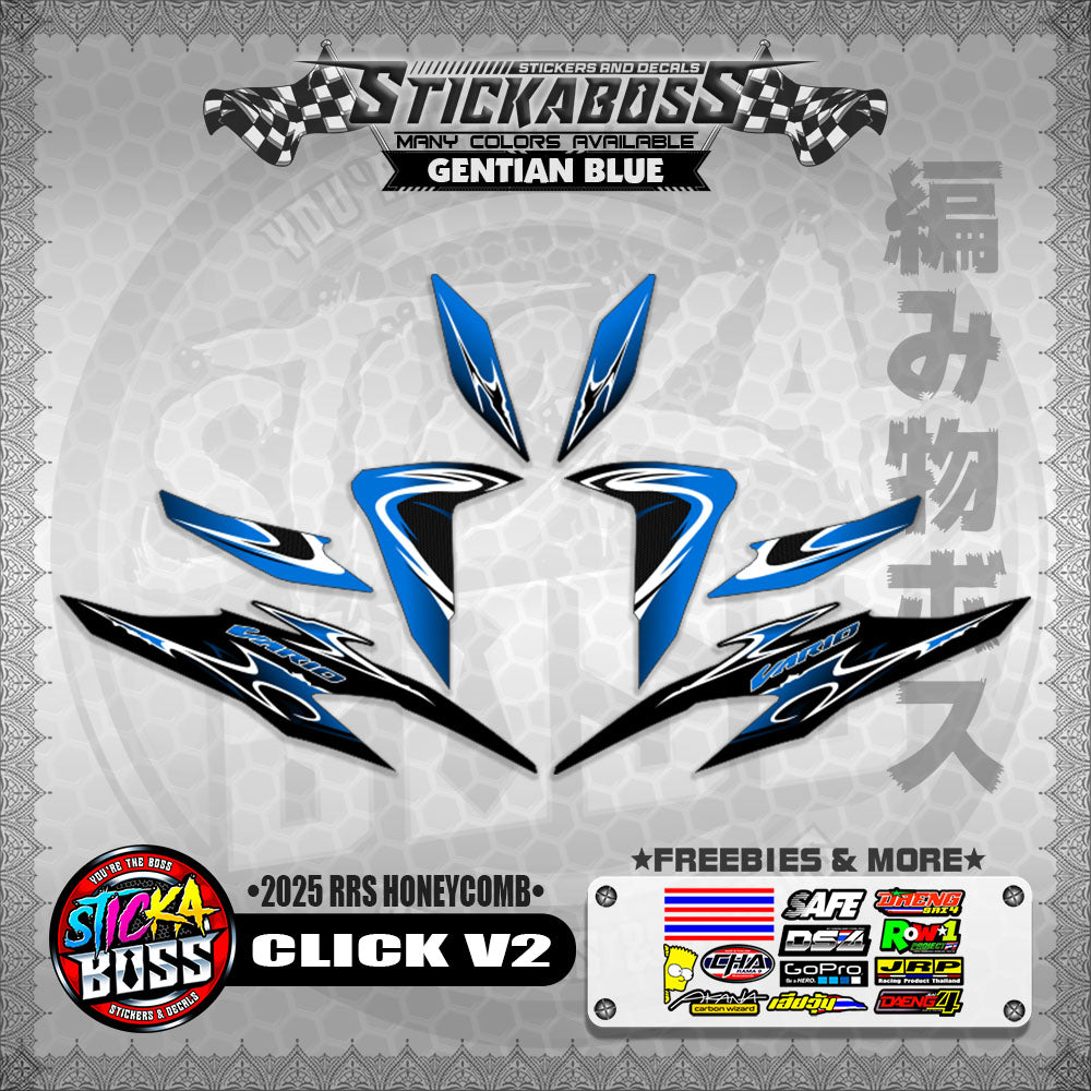 CLICK V2 INDO STICKER DECALS ( 2025 RRS HONEYCOMB )【WITH FREEBIES】