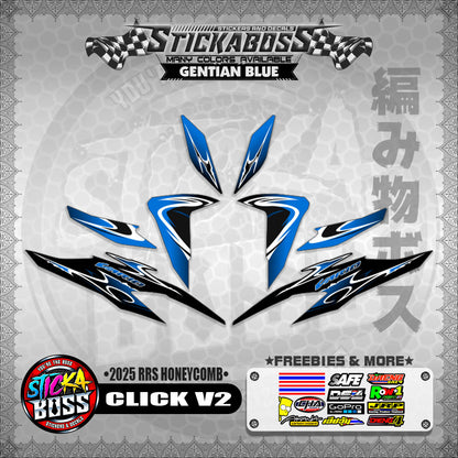 CLICK V2 INDO STICKER DECALS ( 2025 RRS HONEYCOMB )【WITH FREEBIES】