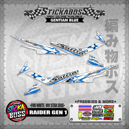 RAIDER GEN 1 MALAYSIAN STICKER DECALS ( FOR WHITE  001 STAR EDGE )【WITH FREEBIES】