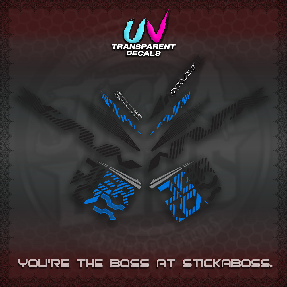 AEROX V2 NVX UV TRANSPARENT DECALS (2024 NEW 001 DESIGN) STICKER DECALS By STICKABOSS