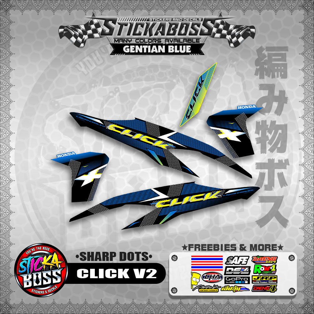 CLICK V2 STICKER DECALS ( SHARP DOTS )【WITH FREEBIES】