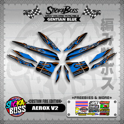 AEROX V2 DECALS ( CUSTOM FIRE EDITION )【WITH FREEBIES】