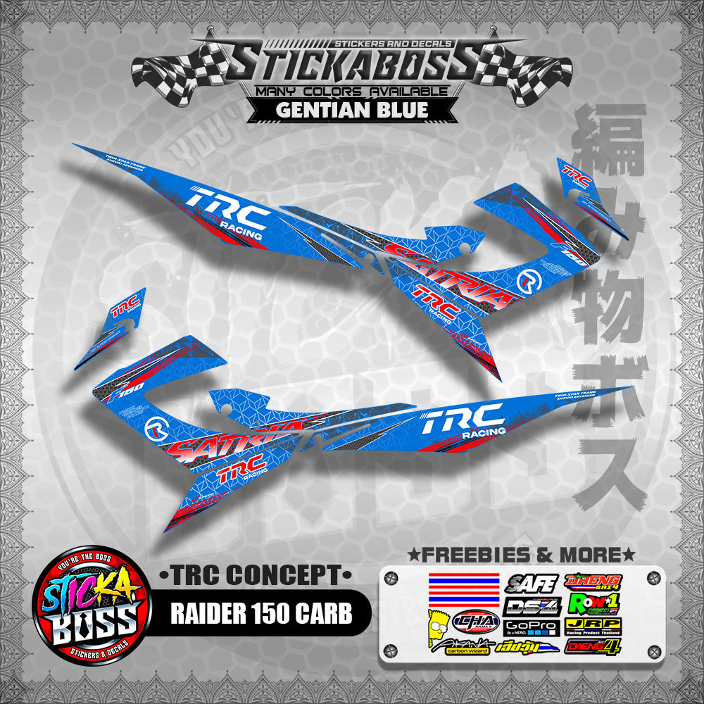 RAIDER 150 CARB STICKER DECALS ( TRC CONCEPT SATRIA )【WITH FREEBIES】