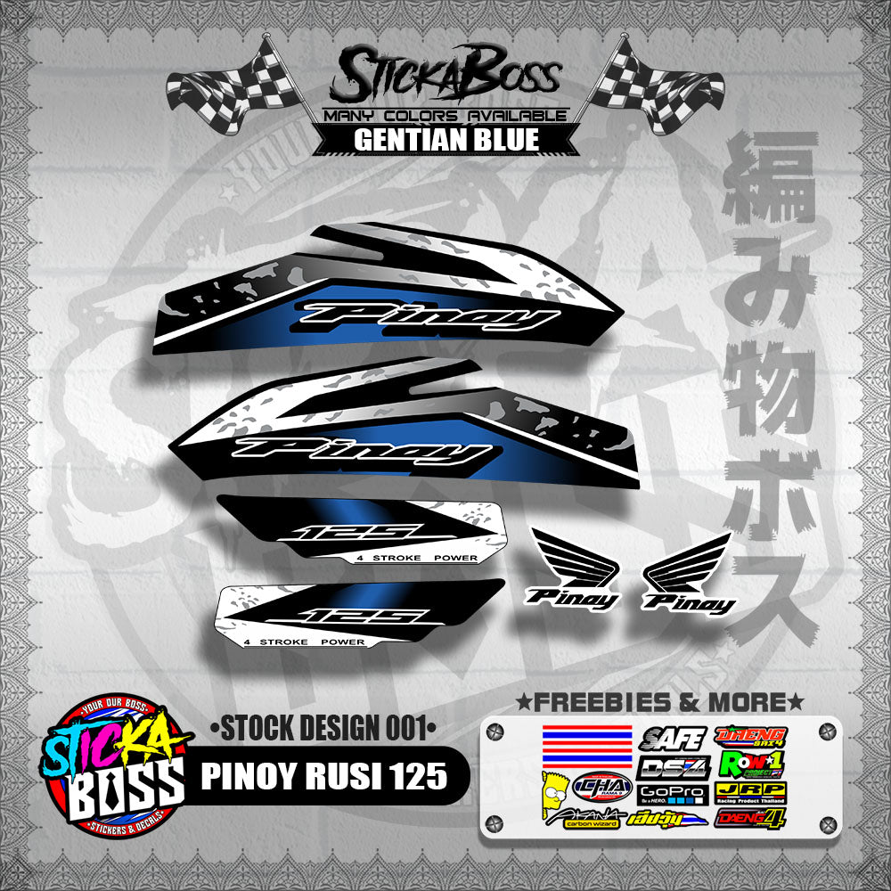PINOY RUSI 125 DECALS ( STOCK DESIGN 001 )【WITH FREEBIES】