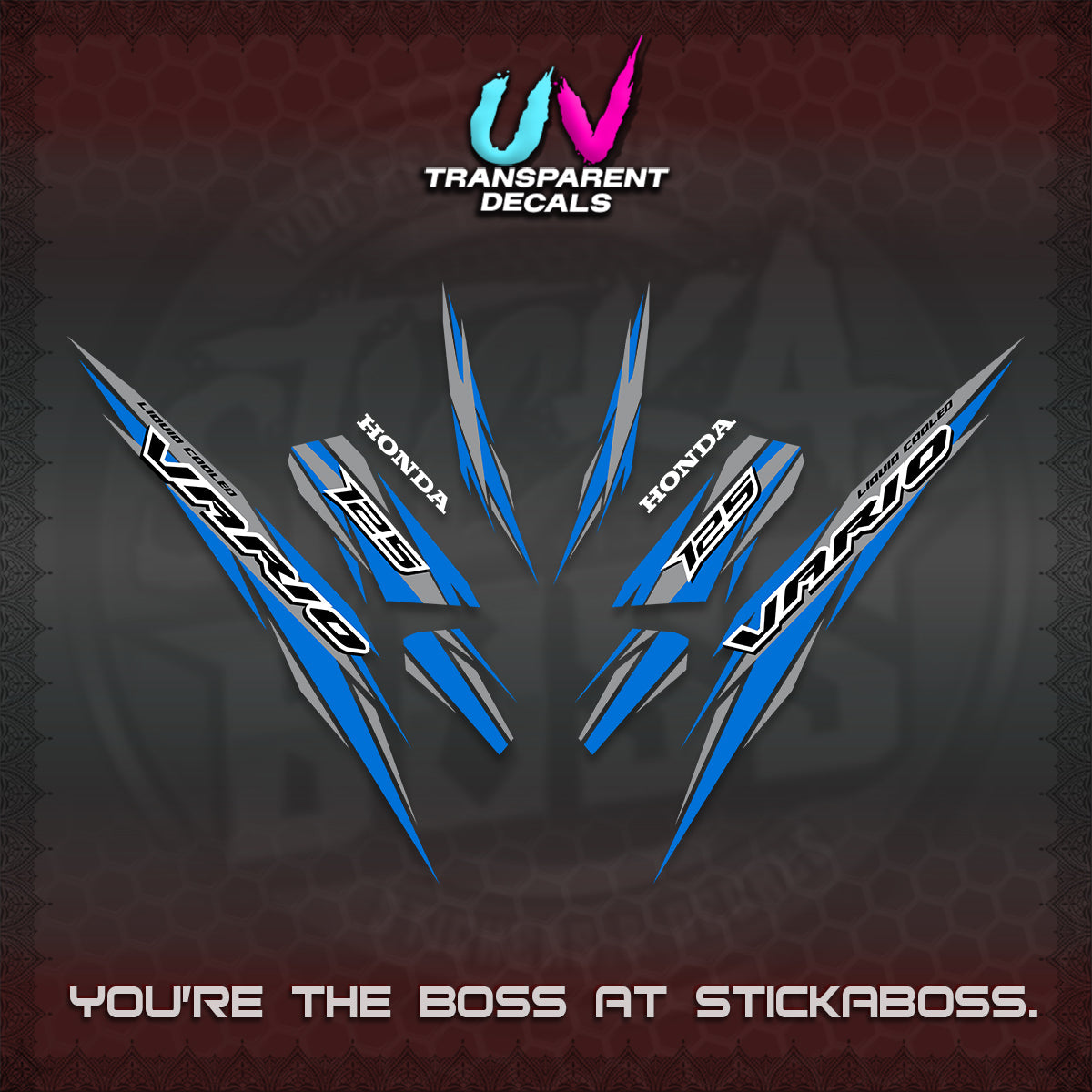 CLICK 125 V3 INDO UV TRANSPARENT DECALS (2024 SV 22-A1 STYLE) STICKER KITS By STICKABOSS