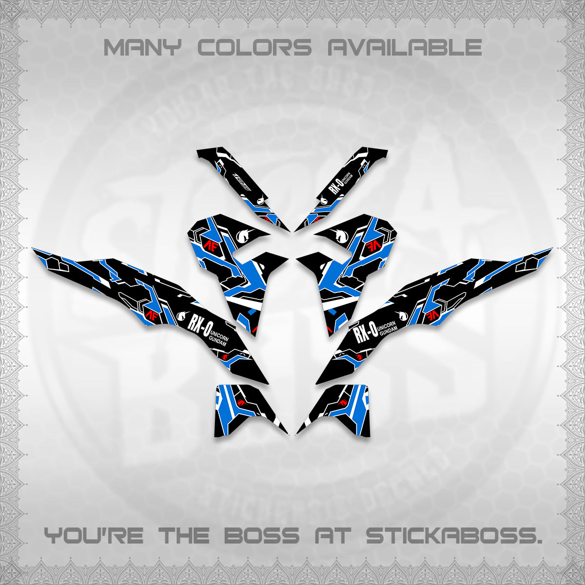 CLICK V3 VARIO DECALS (UNICORN GUNDAM DESIGN) STICKER DECALS By STICKABOSS
