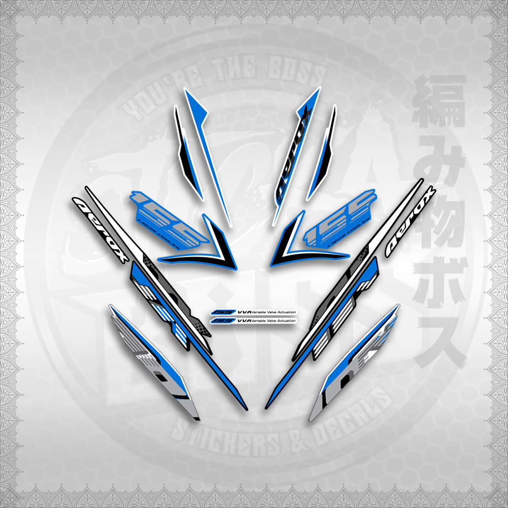 STICKER DECALS for AEROX 155 V2 (AV2NESPGR) By STICKABOSS (SOFIE LAMINATED WATERPROOF)