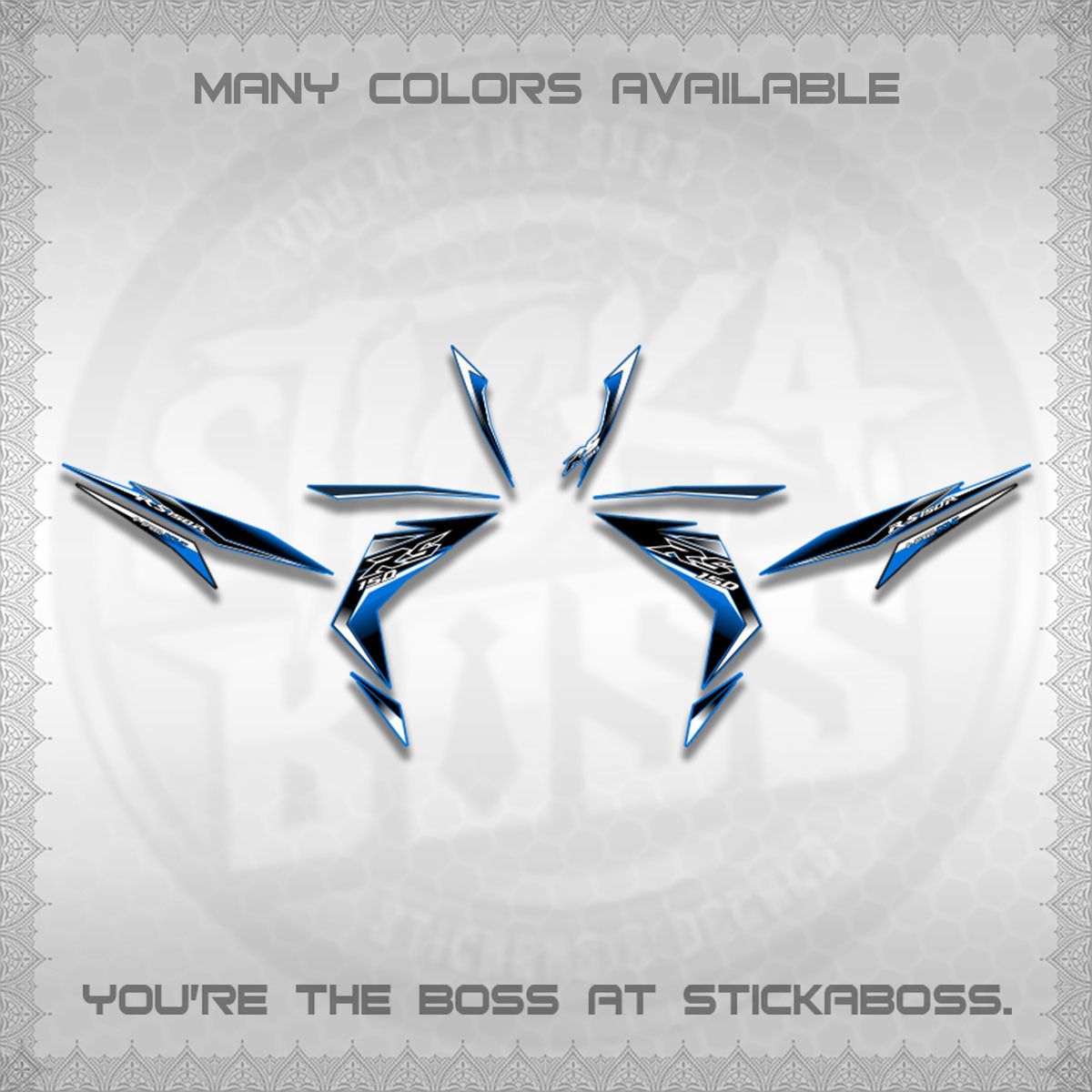 WINNER 150 V1 DECALS (GTR 150 RS PATTERN)STICKER DECALS By STICKABOSS