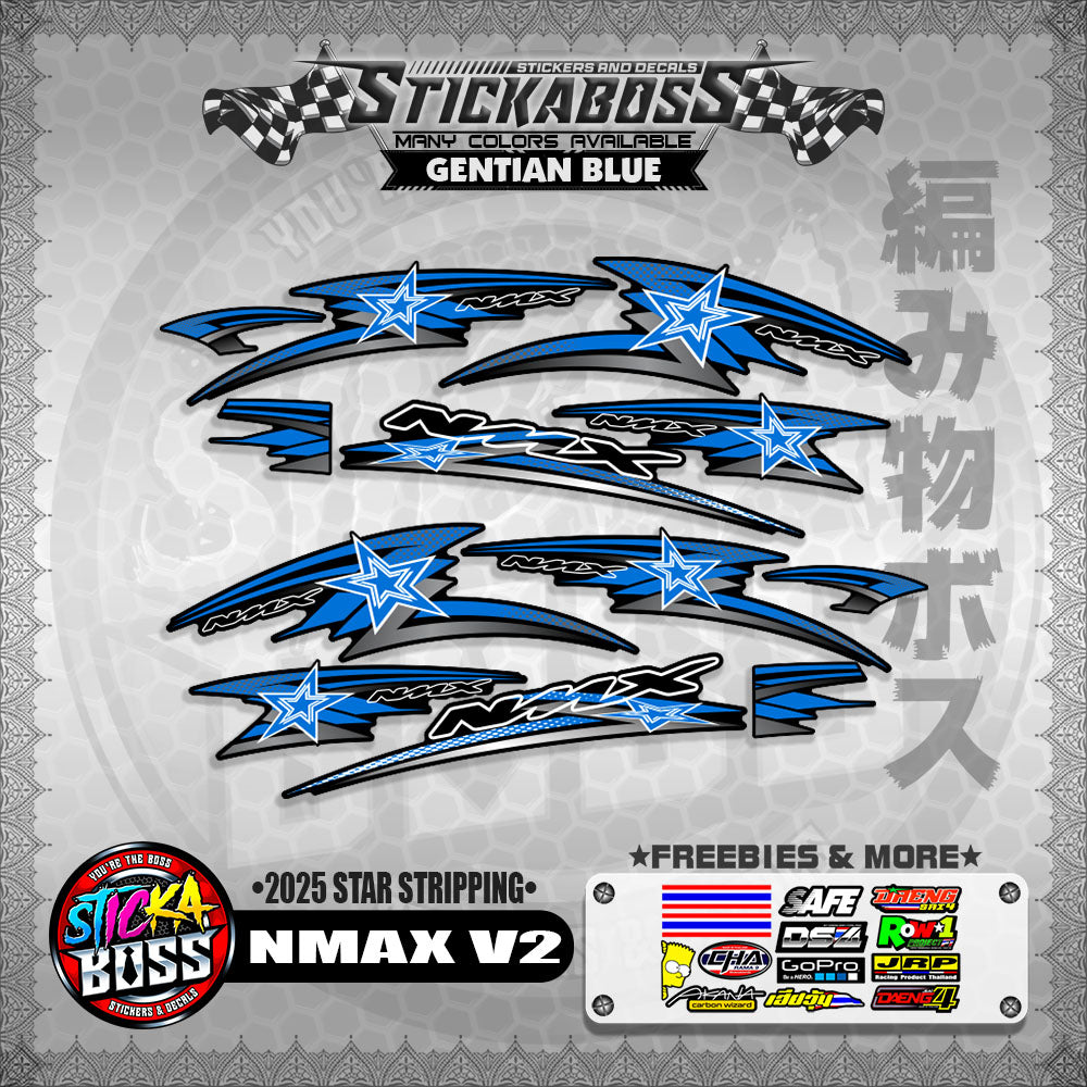 NMAX V2 STICKER DECALS ( 2025 STAR STRIPPING )【WITH FREEBIES】