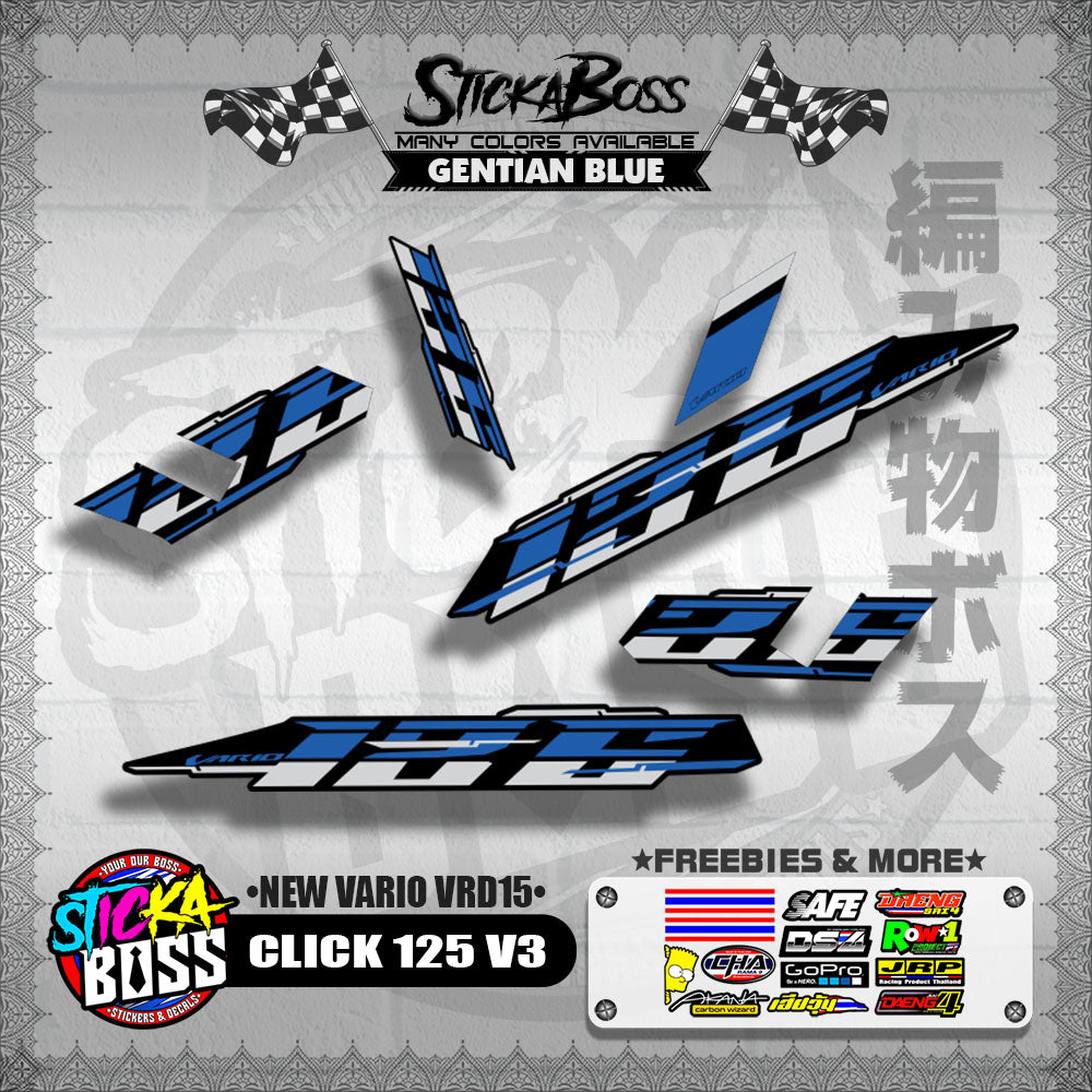 CLICK 125 V3 DECALS ( NEW VARIO VRD15 )[ PREMIUM GLOSSY LAMINATED ]【WITH FREEBIES】