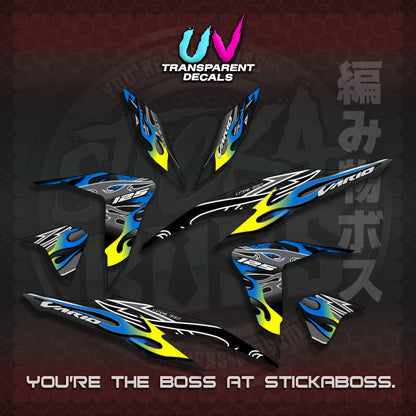 CLICK 125 V2 MALAY CONCEPT ( TRANSPARENT TRIBAL X FIRE CUSTOM ) STICKER DECALS By STICKABOSS