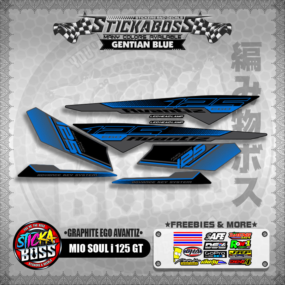 MIO SOUL I 125 GT STICKER DECALS ( GRAPHITE EGO AVANTIZ )【WITH FREEBIES】
