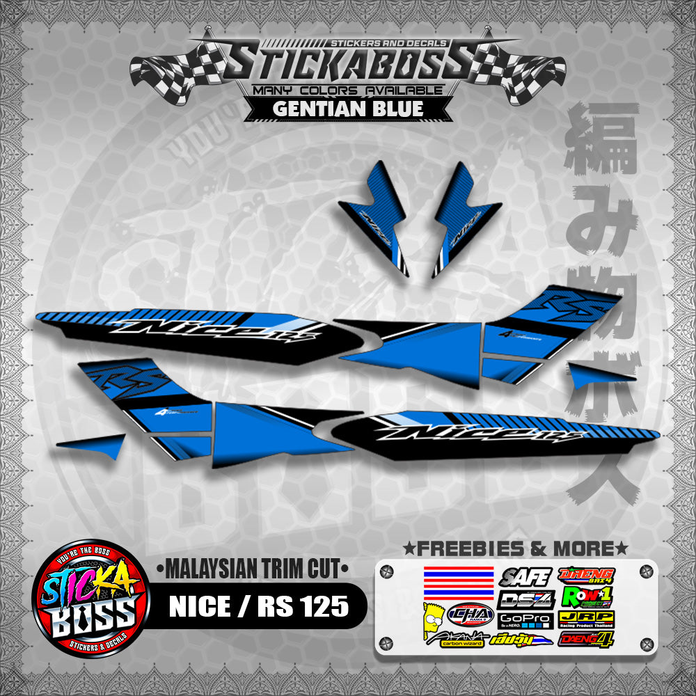 NICE / RS 125 STICKER DECALS ( MALAYSIAN TRIM CUT )【WITH FREEBIES】