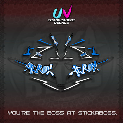 【PREMIUM UV PRINT】AEROX 155 V2 DECALS TRANSPARENT (STRIPING GRAFITY MOTIF) STICKER DECALS By STICKAB