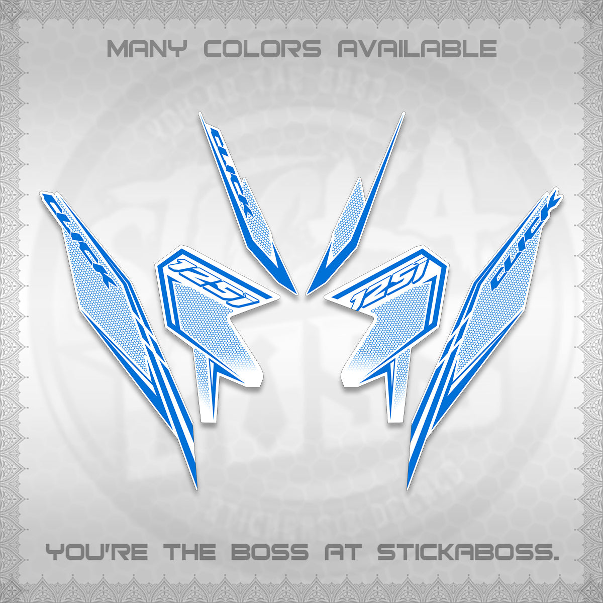 CLICK 125 V3 FOR WHITE DECALS (2026 LINE UP DESIGN) STICKER KITS By STICKABOSS